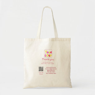 Tote Bag texte simple minimal ajoutez votre logo/dessin ici