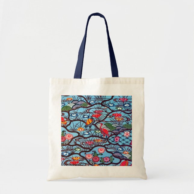 Tote Bag Textile japonais Kimono vintage (Bingata) (Devant)