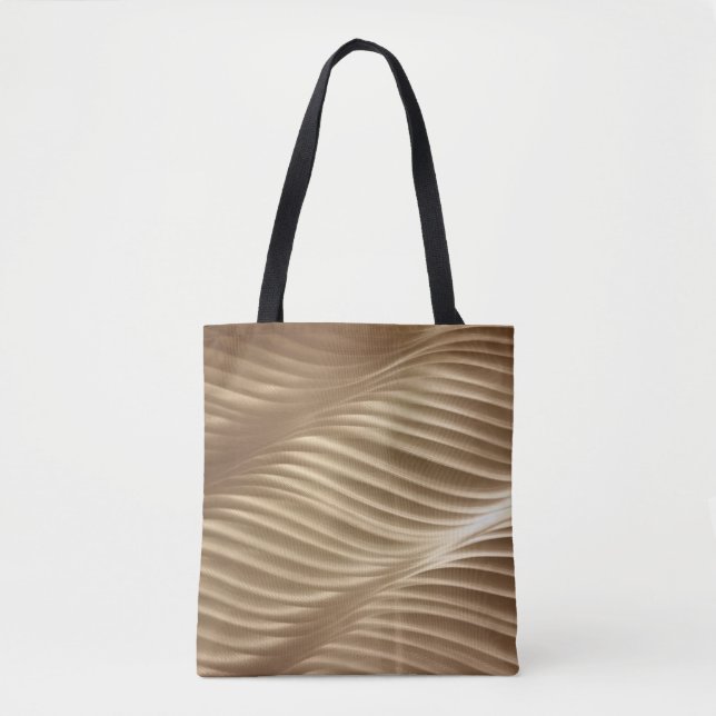 Tote Bag textile rayé Brown et blanc (Devant)
