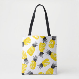 Tote Bag Texture ananas, Motif d'été Vintage.