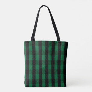 Tote Bag Texture de bûcheron de vert de plaid de Buffalo d