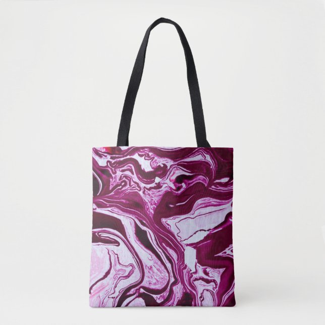 Tote Bag Texture de marbre magenta : Art Abstrait des fluid (Devant)