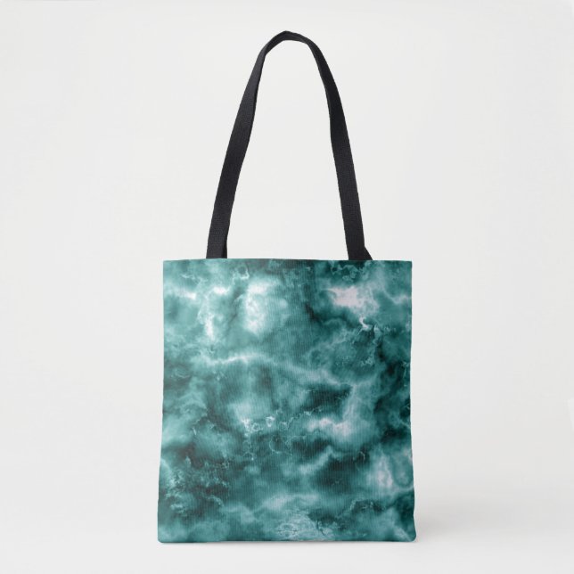 Tote Bag Texture de marbre vert-foncé (Devant)