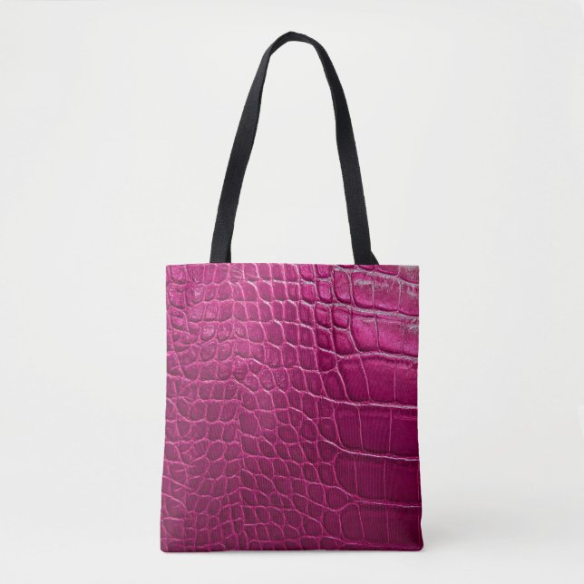Tote Bag Texture de peau de crocodile rose (Devant)