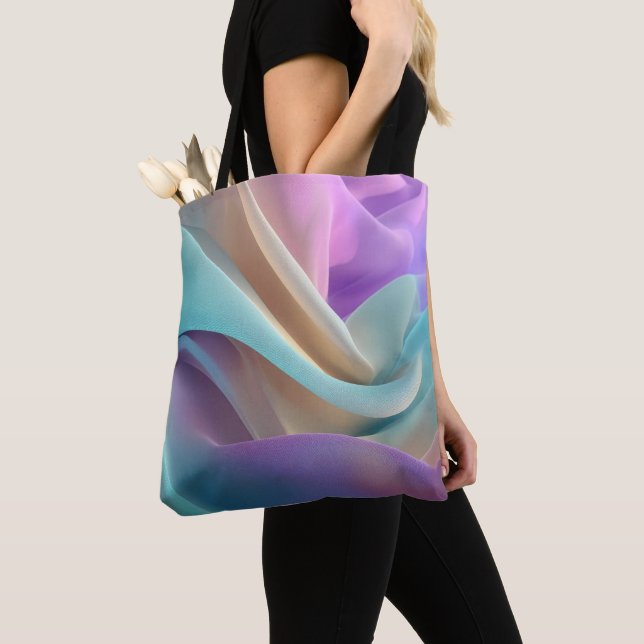 Tote Bag Texture de tissu abstrait dans des tons pastel (De près)
