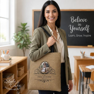 Tote Bag Texture de tissu de jute naturel sans couture
