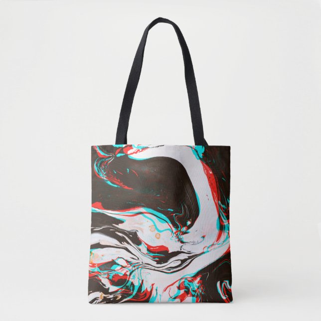 Tote Bag Texture déformée et brillante du surf d'encre marb (Devant)