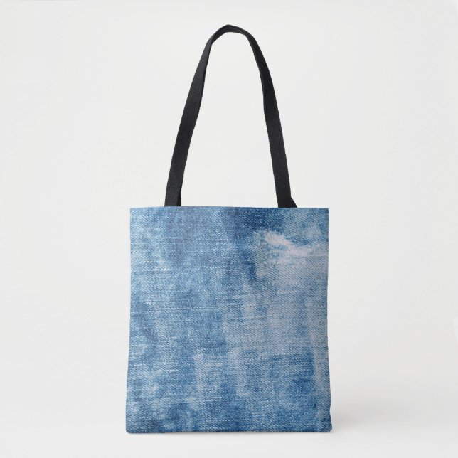 Tote Bag Texture des jeans en denim bleu (Devant)
