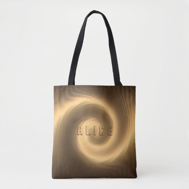 Tote Bag Texture d'or de remous. Monogramme (Devant)