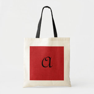 Tote Bag Texture en lin rouge avec Monogramme