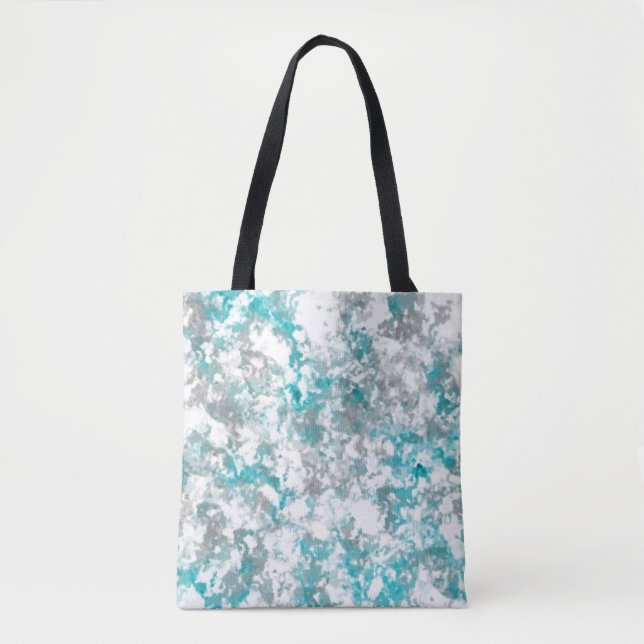 Tote Bag texture gris turquoise et marbre blanc (Devant)