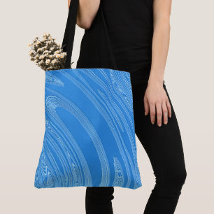 Tote Bag texture métallique bleue abstraite