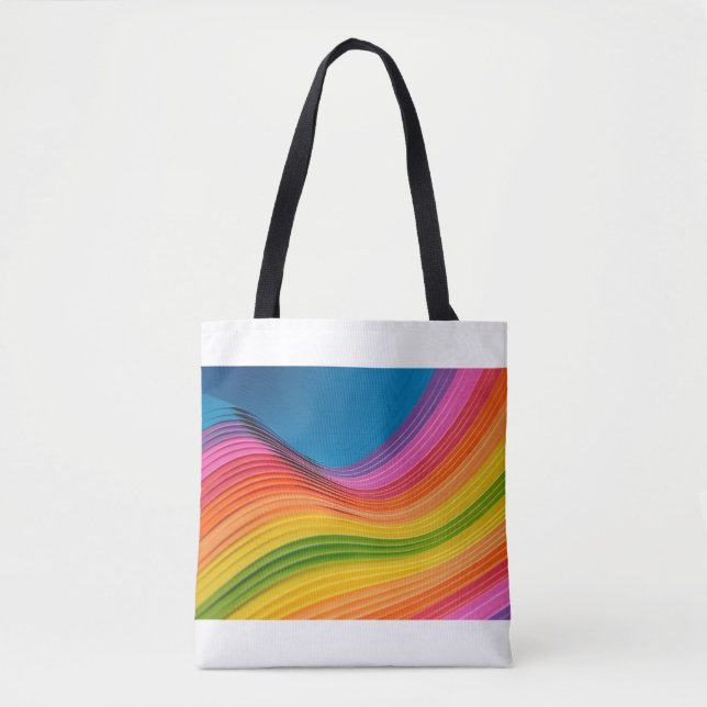 Tote Bag texture motif arc-en-ciel Abstraite (Devant)