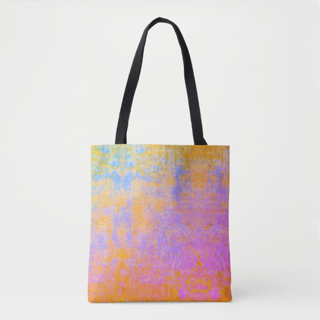 Tote Bag texture peinte dans des couleurs de coucher de sol (Devant)