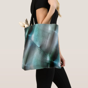 Tote Bag Texture rocheuse gris cyan souple avec détails num