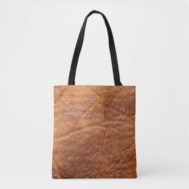 Tote Bag Texturetexation en cuir marron naturel, cuir, ski (Devant)