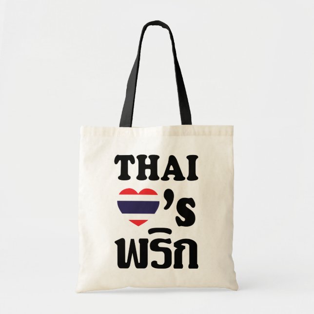 Tote Bag THAÏ LOVE PHRIK (CHILI) Thai Food (Devant)