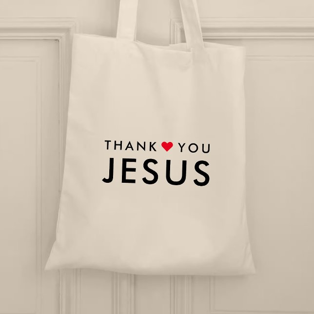 Tote Bag Thank You Jesus | Modern Christian Faith Heart (Créateur téléchargé)