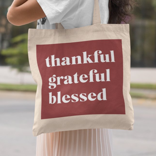 Tote Bag Thankful Grateful Blessed (Créateur téléchargé)