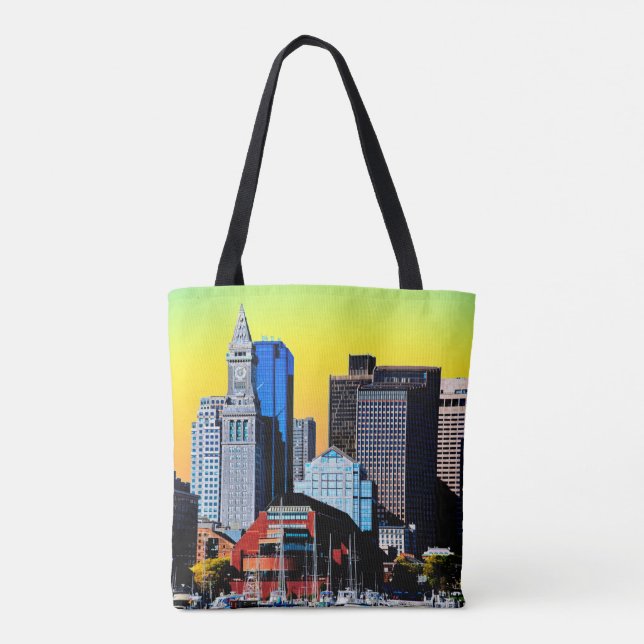Tote Bag The Custom House Boston USA Poster Card Magnet (Dos)