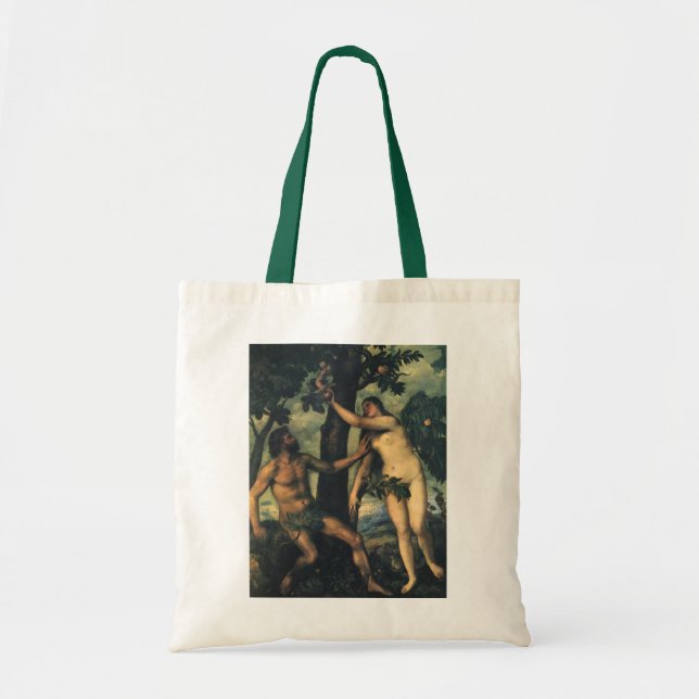 Tote Bag The Fall of Man; Adam and Eve by Titian (Devant)