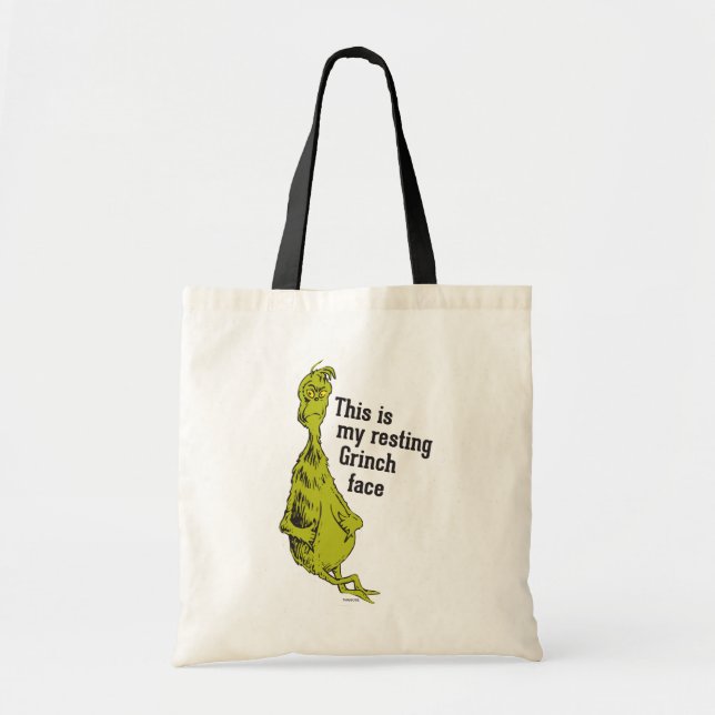 Tote Bag The Grinch | Funny Resting Grinch Face (Devant)