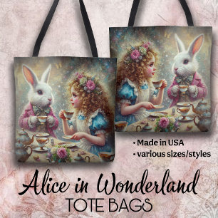 Tote Bag Thé Party Alice & Lapin au Merveilleux Pays des Me