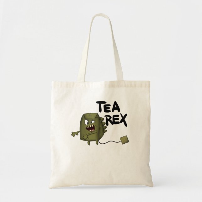 Tote Bag thé rex, drôle de dinosaure (Devant)