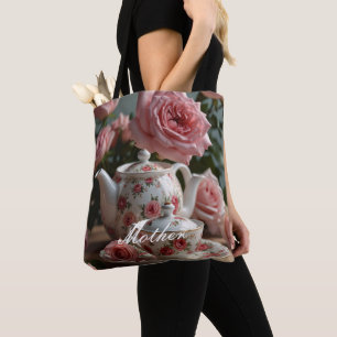 Tote Bag Thé Rose de chou rose