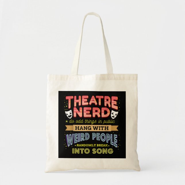 Tote Bag Theatre Nerd, Funny Broadway Actor Actress Musical (Devant)