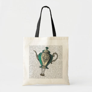 Tote Bag Théière 1 de vol verte et jaune