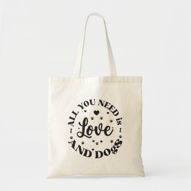 Tote Bag Thème "Amour et Chiens" (Devant)