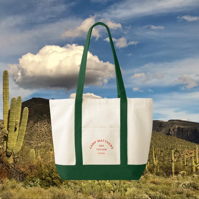 Tote Bag Thème Camping Orange Family Crest Green Trim (Créateur téléchargé)