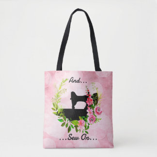 Tote Bag Thème d'artisanat de couture de machine à coudre v
