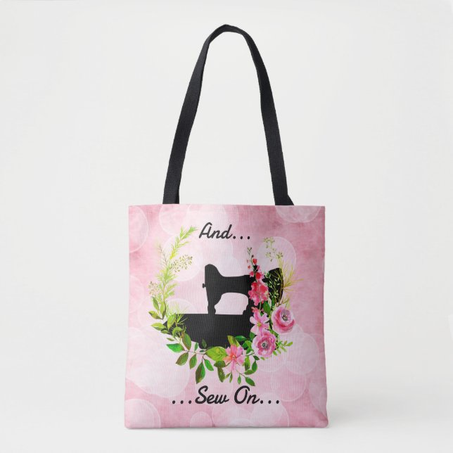 Tote Bag Thème d'artisanat de couture de machine à coudre v (Devant)