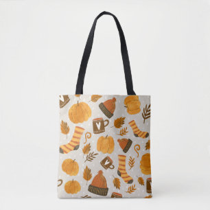 Tote Bag Thème d'automne Motif en mosaïque
