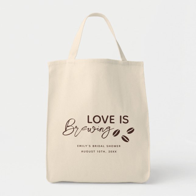 Tote Bag Thème de mariage de douche de café en préparation  (Devant)