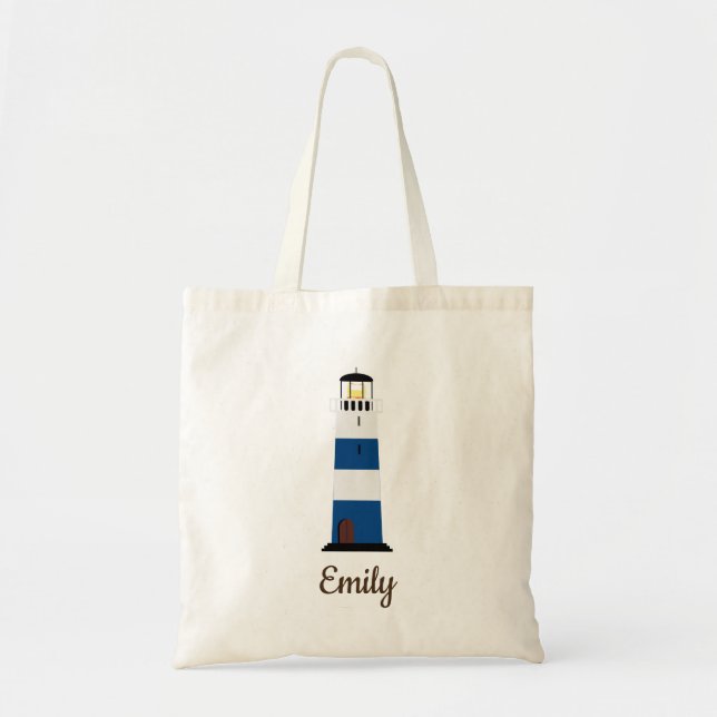 Tote Bag Thème de plage personnalisée Maison de lumière (Devant)