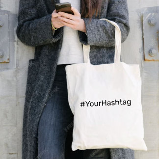 Tote Bag Thème de tendance minimaliste Hashtag contemporain