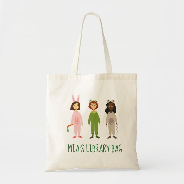 Tote Bag Thème des amies en pyjama pour filles mignonnes (Devant)