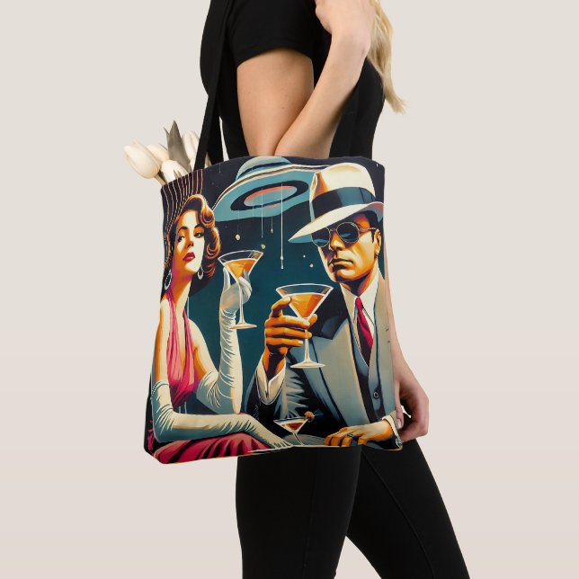 Tote Bag Thème Gangster Martini Party d'ère spatiale Las Ve (De près)