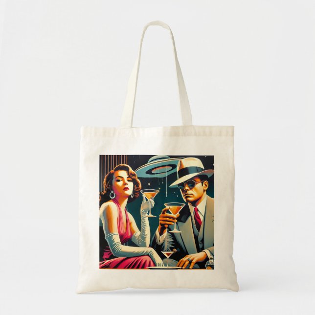 Tote Bag Thème Gangster Martini Party d'ère spatiale Las Ve (Devant)