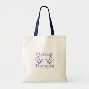 Tote Bag Thérapeute de massage : Imprimantes à main bleue