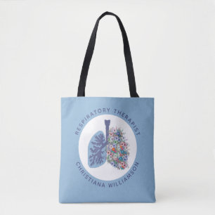 Tote Bag Thérapeute respiratoire personnalisée Poumons flor