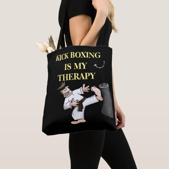 Tote Bag thérapie de BOXE KICK design  (De près)