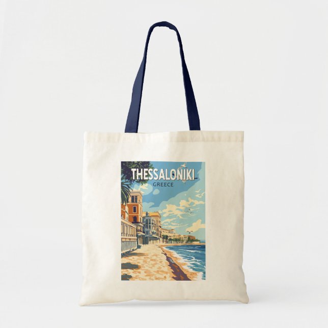 Tote Bag Thessalonique Grèce Travel Art Vintage (Devant)