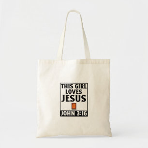 Tote Bag This girl loves jesus christian religious faith b