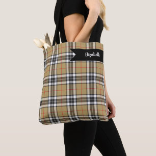Tote Bag Thomson Camel Tartan Plaid Family Mode Motif