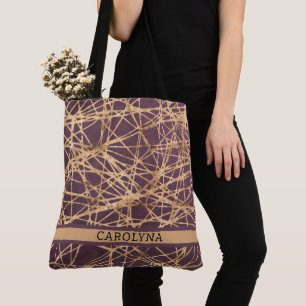 Tote Bag Threads d'or Faux Abstraits personnalisés sur Maro