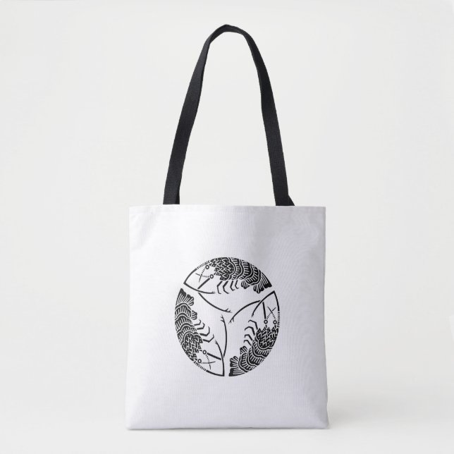 Tote Bag Three head-to tail spiny lobsters (Devant)